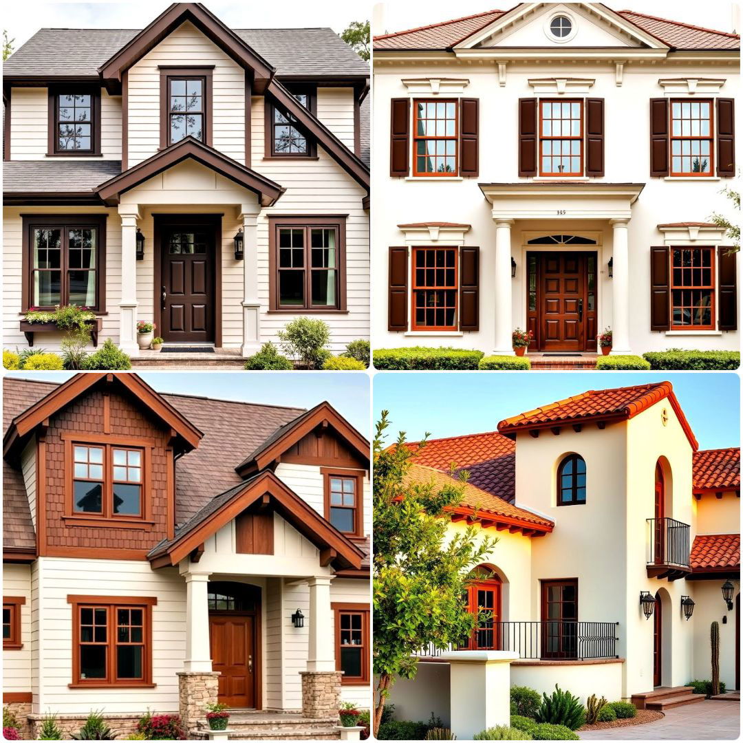 cream and brown house exterior ideas
