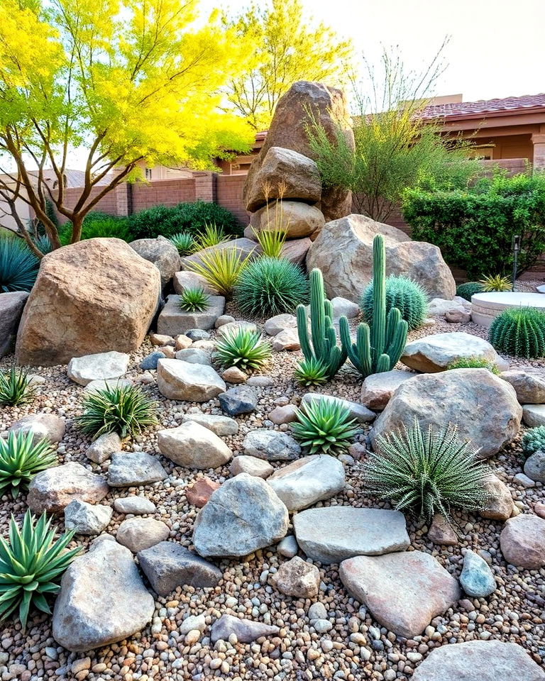 create a desert inspired rock garden - 25 Arizona Front Yard Landscaping Ideas