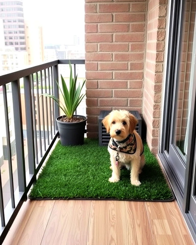 create a mini potty area - 15 Dog Balcony Ideas