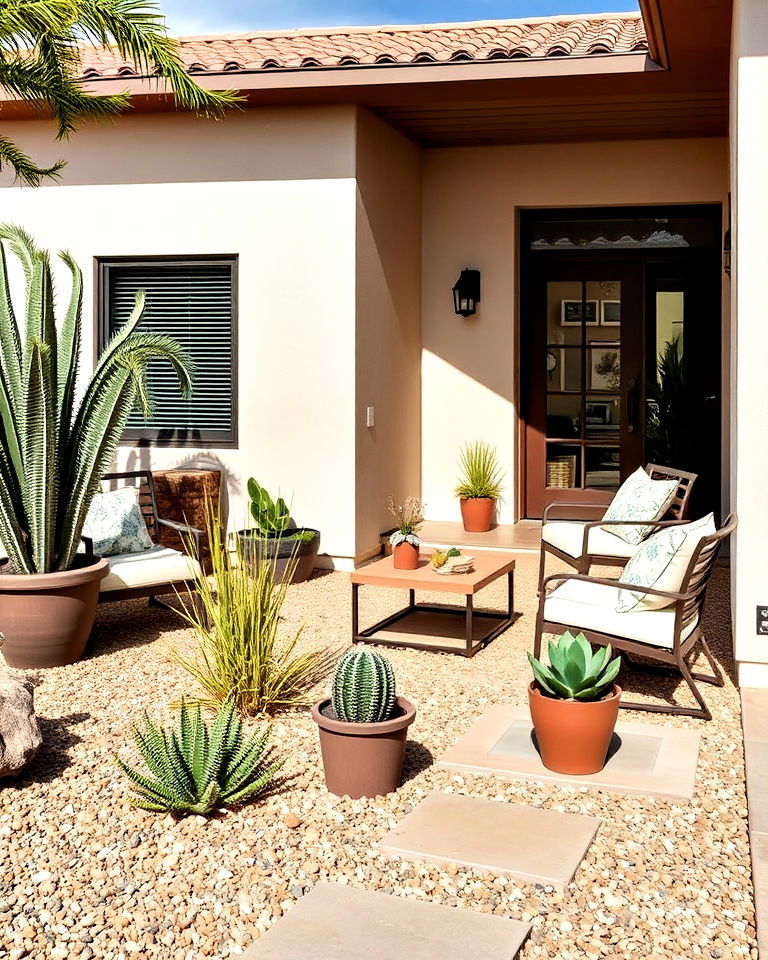 create a minimalist patio space - 25 Arizona Front Yard Landscaping Ideas