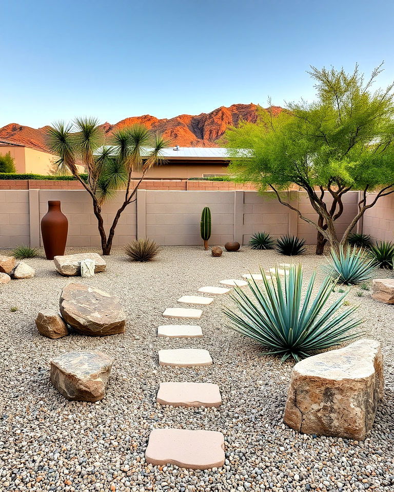 create a peaceful retreat with a minimalist zen garden - 25 Las Vegas Backyard Landscaping Ideas