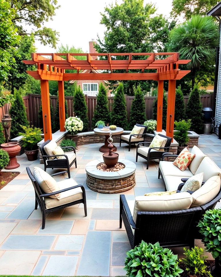 create a spacious outdoor seating area - 15 Large Front Yard Landscaping Ideas