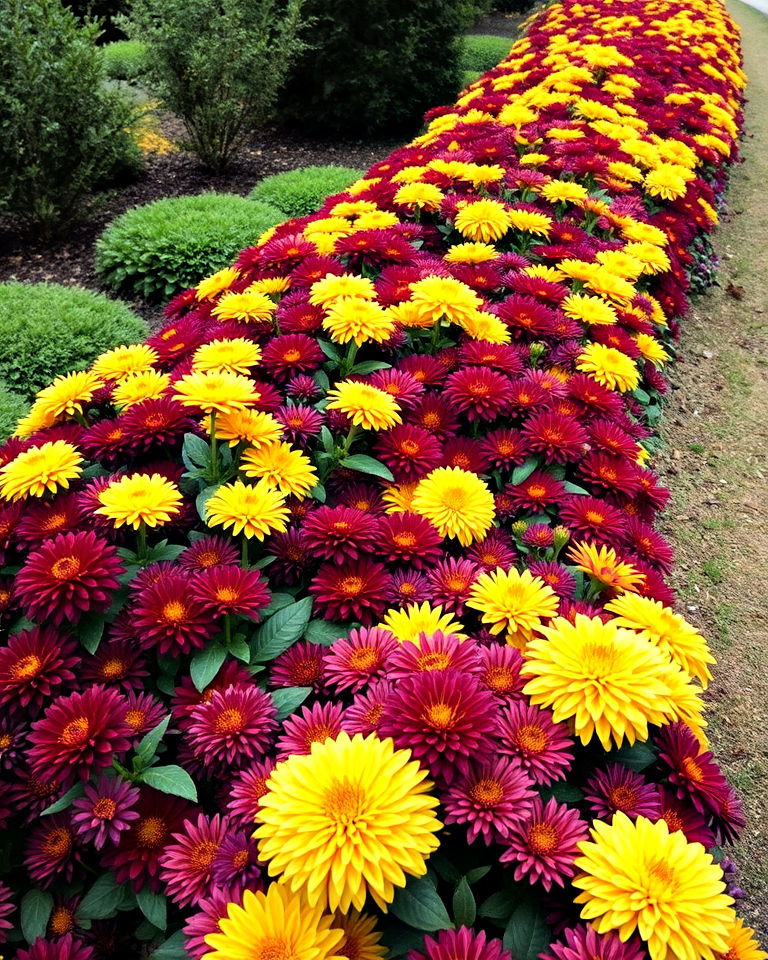 create a vibrant mums border for garden pathways create a vibrant mums border for garden pathways - 20 Mums Landscaping Ideas