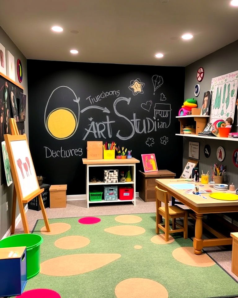 creative art studio for kids - 20 Basement Playroom Ideas