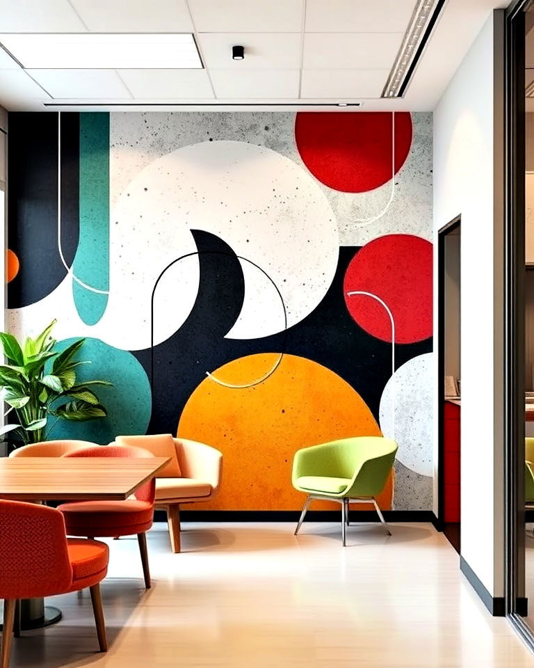 creative hub abstract art mural - 30 Office Wall Murals