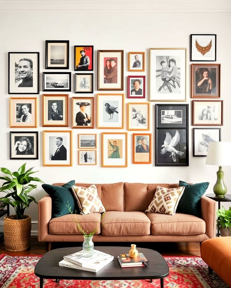 creative showcase a gallery wall - 20 Eclectic Interior Design Ideas