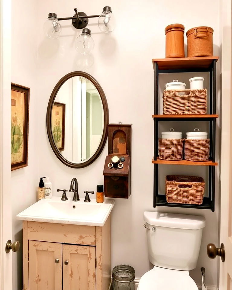 creative storage solutions eclectic powder room creative storage solutions eclectic powder room - 15 Eclectic Powder Room Ideas