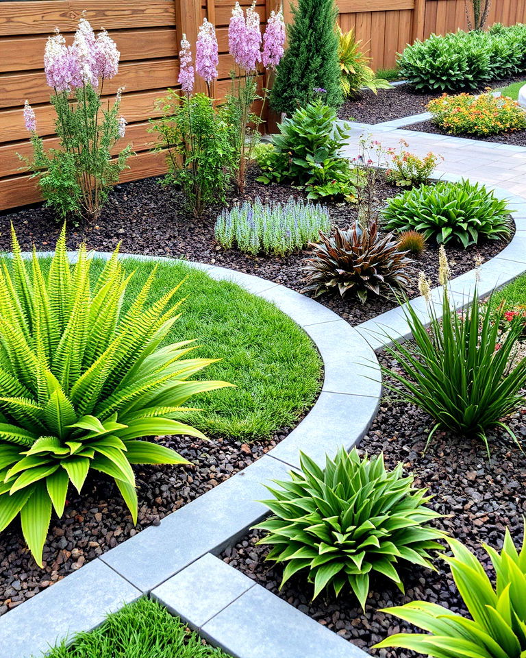 crushed stone borders for subtle definition - 25 Stone Garden Edging Ideas