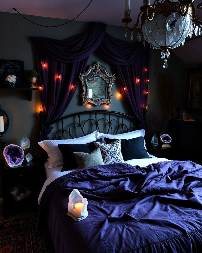 crystal decor whimsigoth bedroom - 20 Whimsigoth Bedroom Ideas