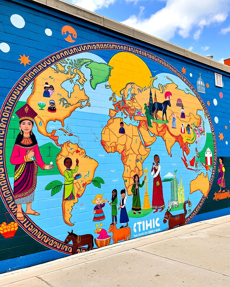 cultural diversity school mural - 40 School Mural Ideas