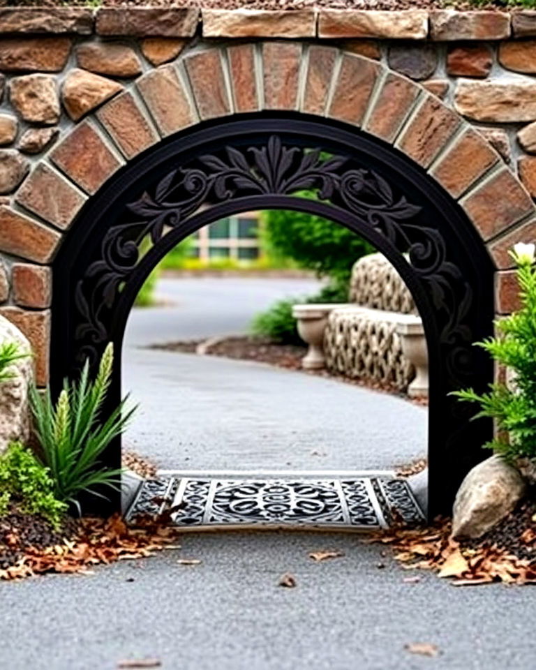 culvert with decorative metal panels - 15 Driveway Culvert Ideas