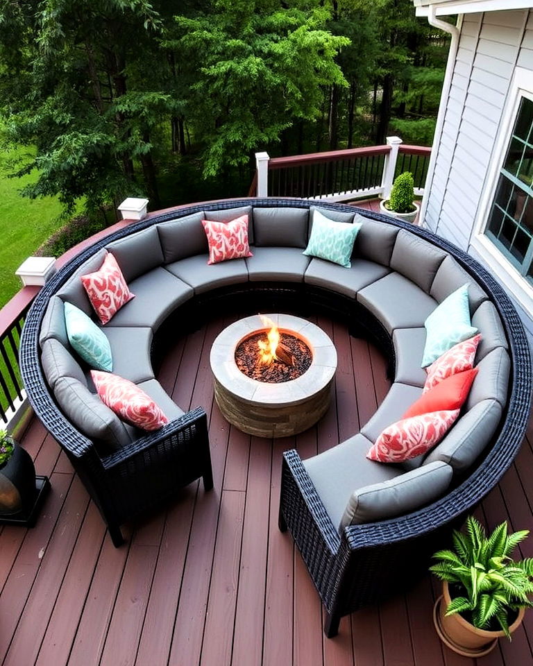 curved seating arrangements - 20 Deck Seating Ideas