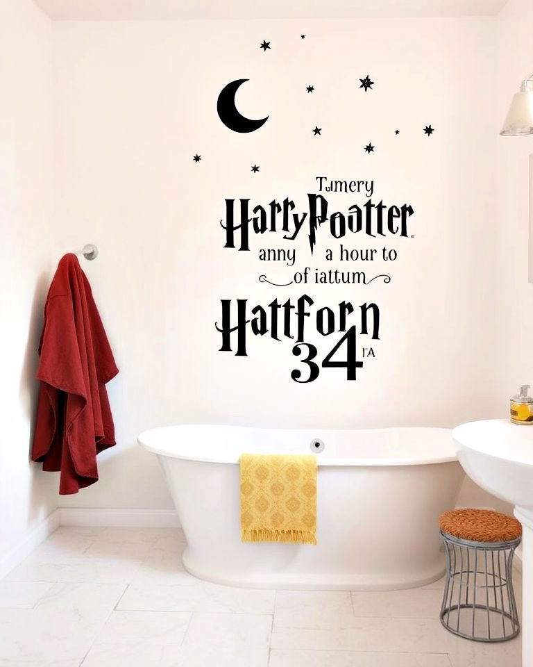 custom hogwarts wall decals - 25 Harry Potter Bathroom Ideas