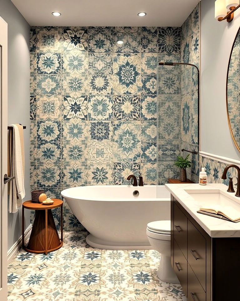 custom tile patterns can transform an ordinary bathroom - 30 Dream Bathroom Ideas