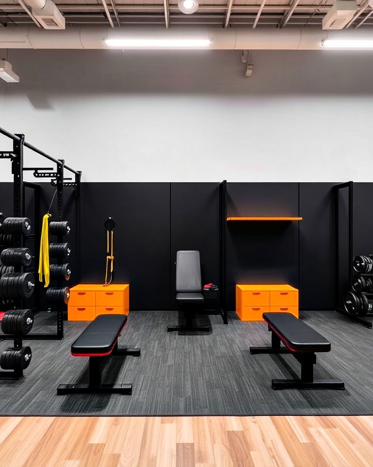 customizable workout zones - 25 Gym Interior Design Ideas