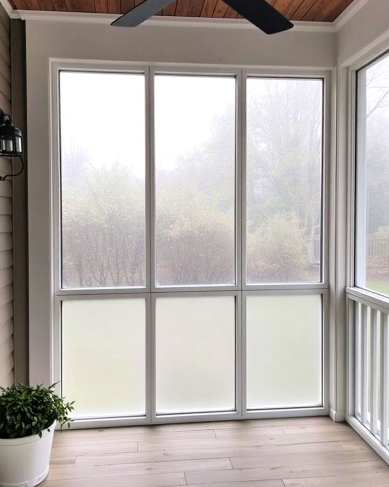 customize frosted glass windows - 15 Enclosed Porch Ideas With Windows