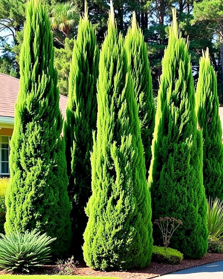 cypress tees front yard landscaping - 25 Front Yard Evergreen Landscaping Ideas