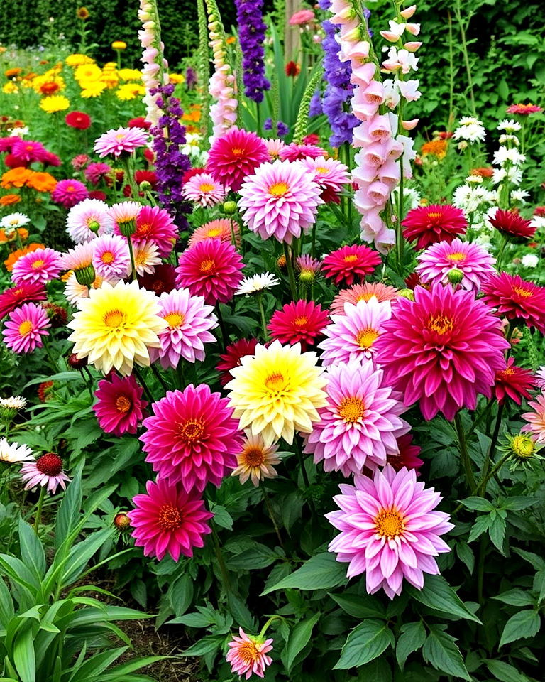 dahlias into mixed beds - 15 Dahlia Garden Ideas