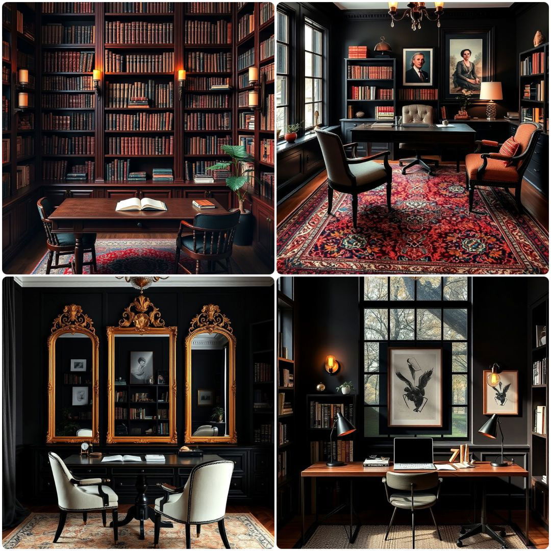 dark academia study room ideas