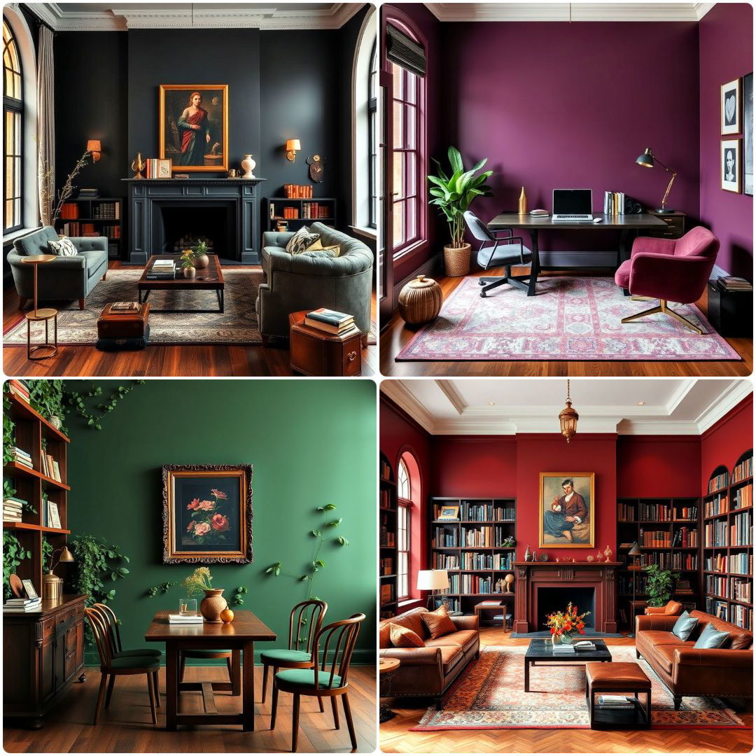 dark academia wall colors