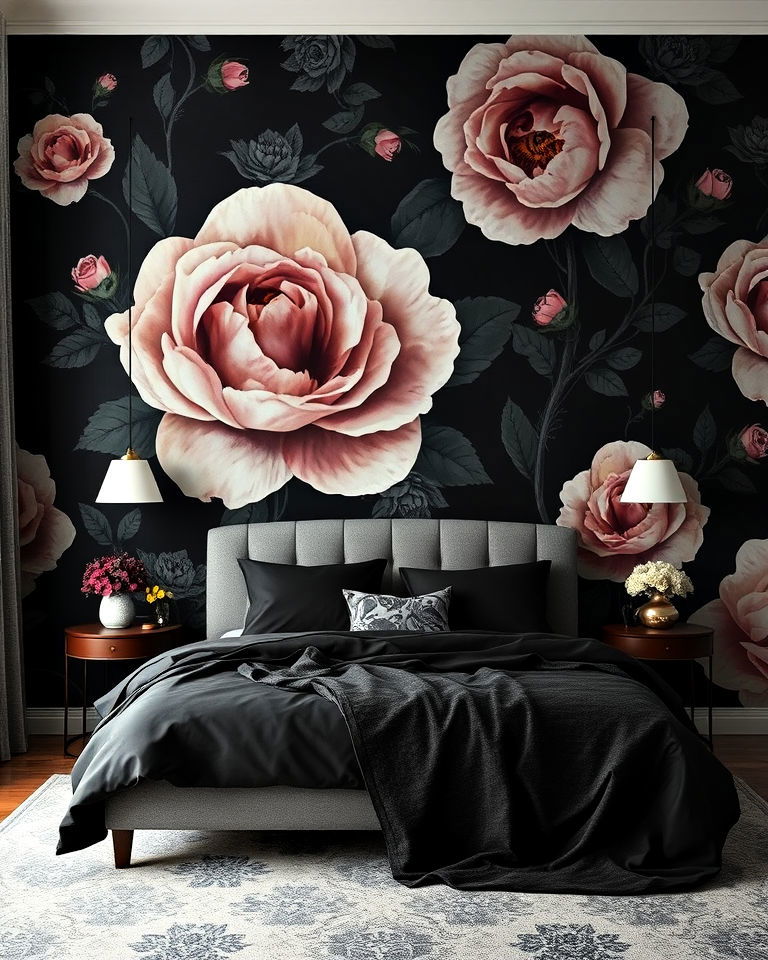 dark floral wallpapers whimsigoth bedroom - 20 Whimsigoth Bedroom Ideas