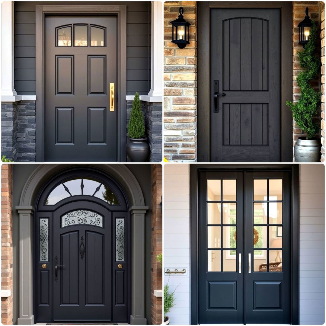dark gray front door ideas