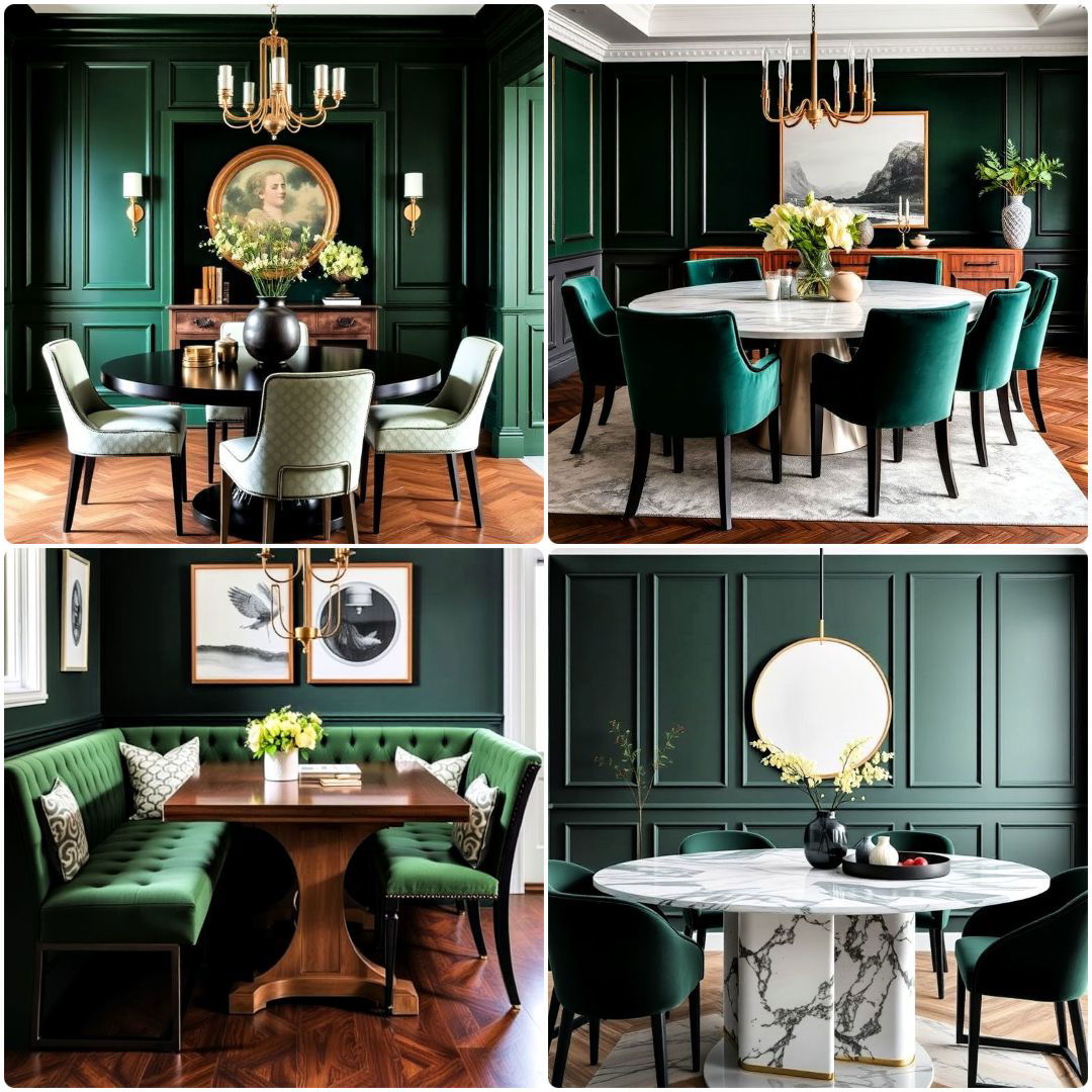 dark green dining room ideas