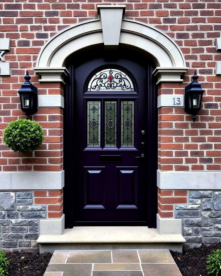 dark purple door with black undertones - 15 Dark Purple Front Door Ideas