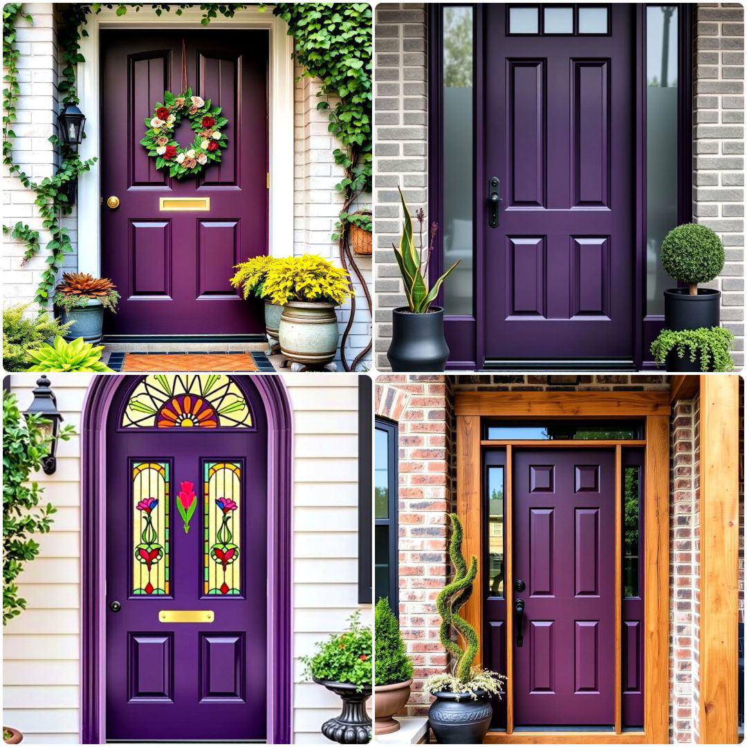 dark purple front door ideas