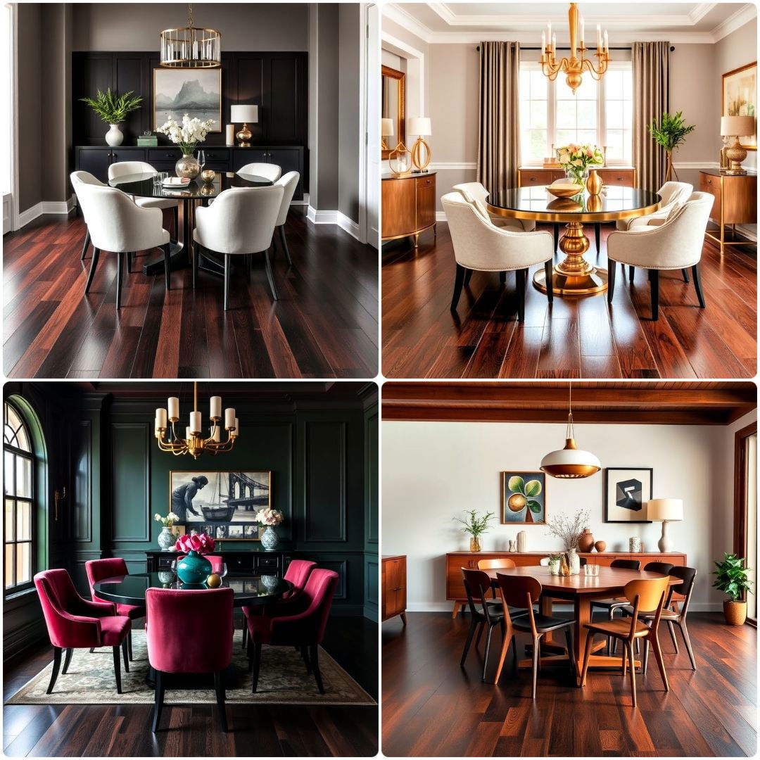 dark wood floor dining room ideas