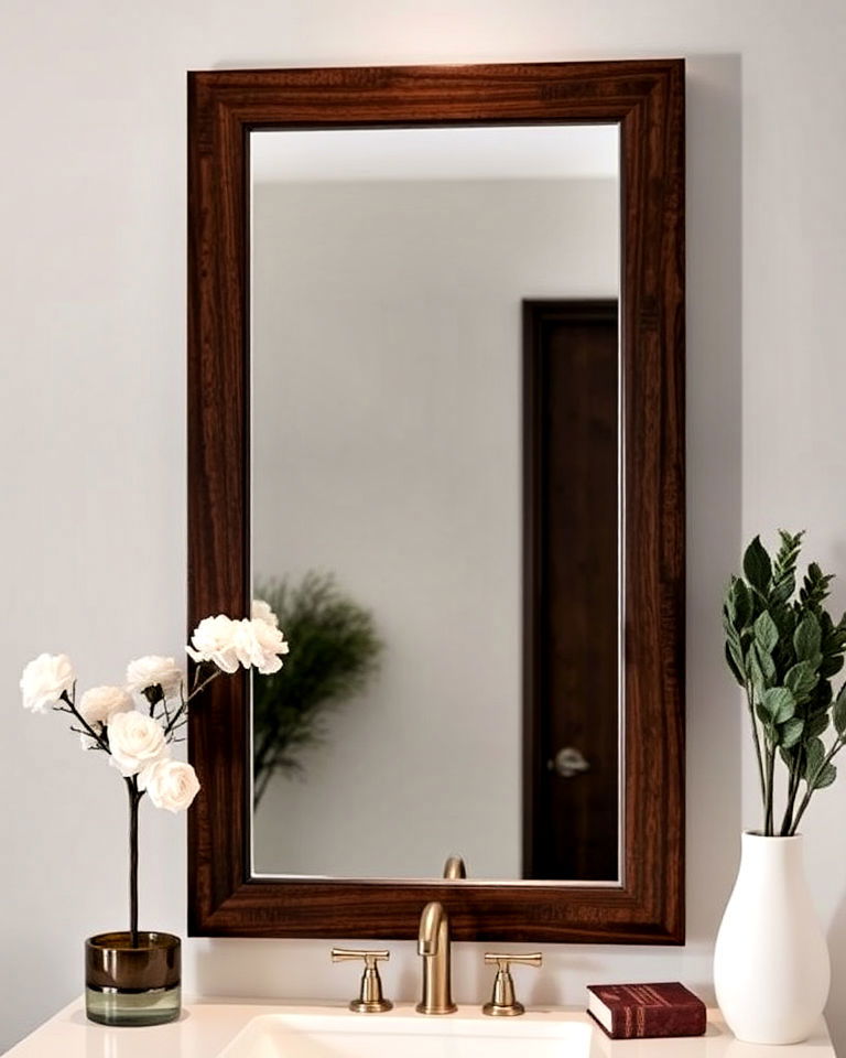 dark wood framed mirrors to elevate the space - 15 Dark Wood Interior Design Ideas