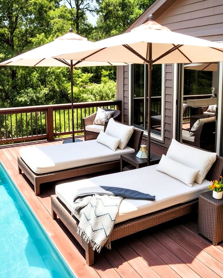 daybed or chaise lounges for deck - 20 Deck Seating Ideas