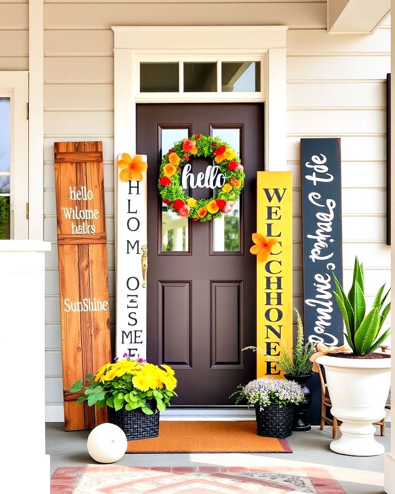 decorate with seasonal signs front porch decor - 25 Summer Front Porch Decor Ideas