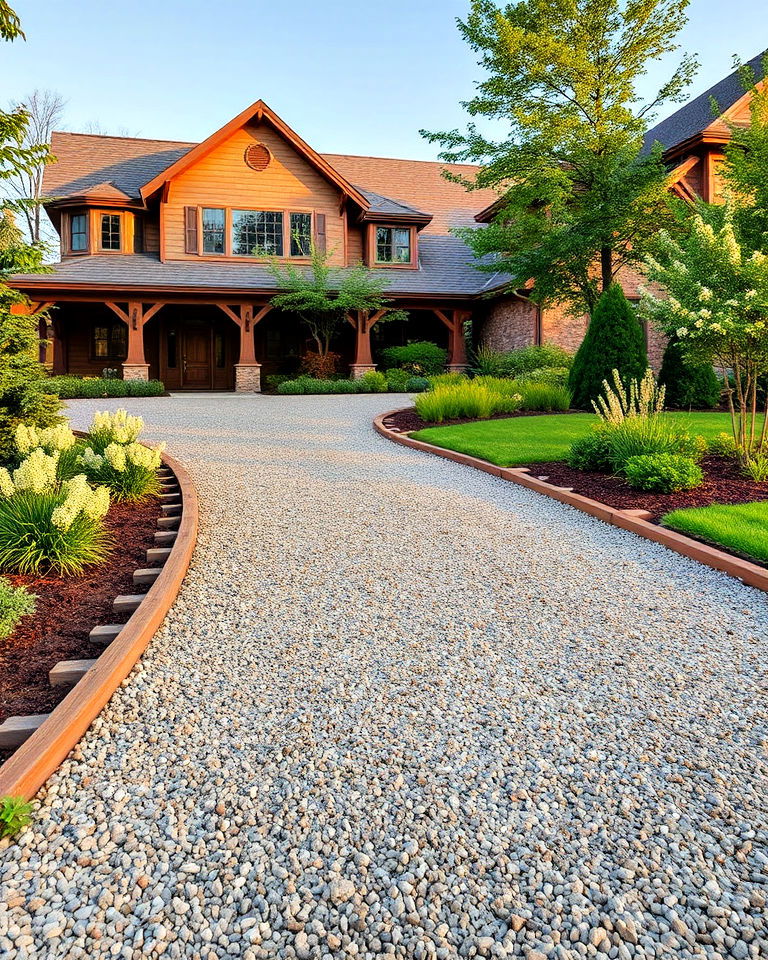 decorative borders for driveways - 15 Railroad Ties Landscaping Ideas