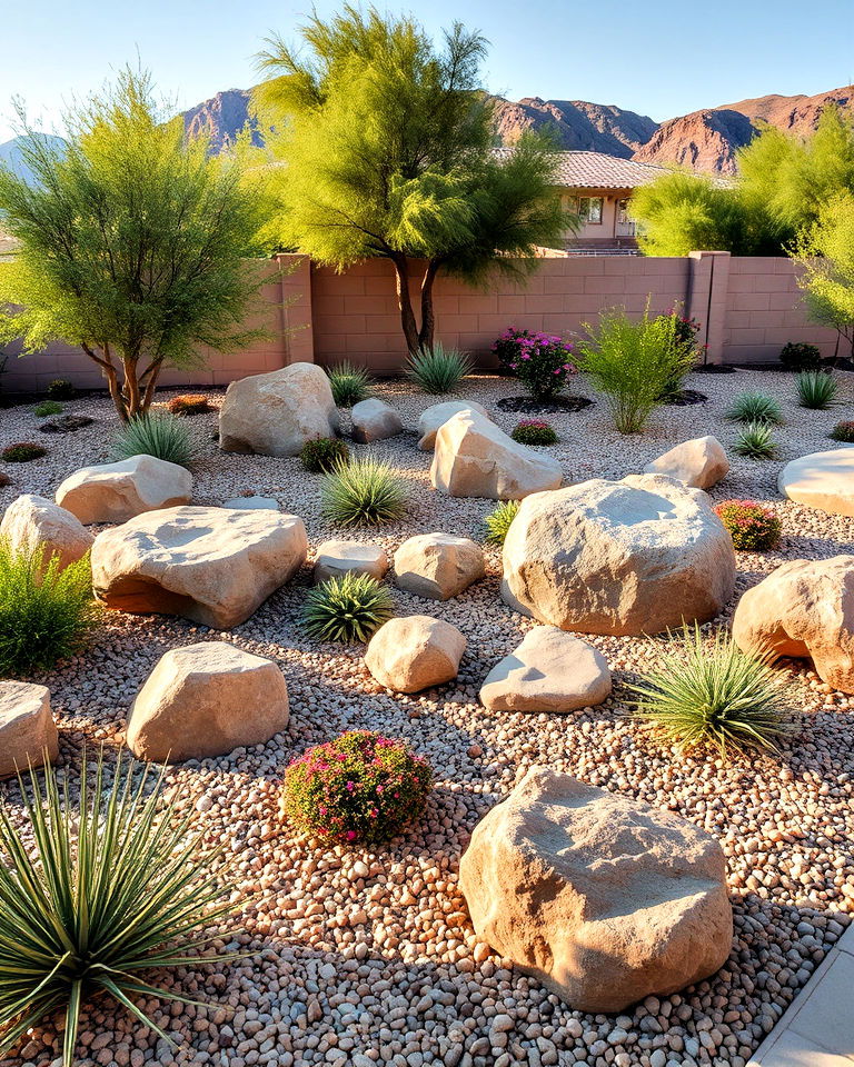 decorative boulders backyard landscaping - 25 Las Vegas Backyard Landscaping Ideas
