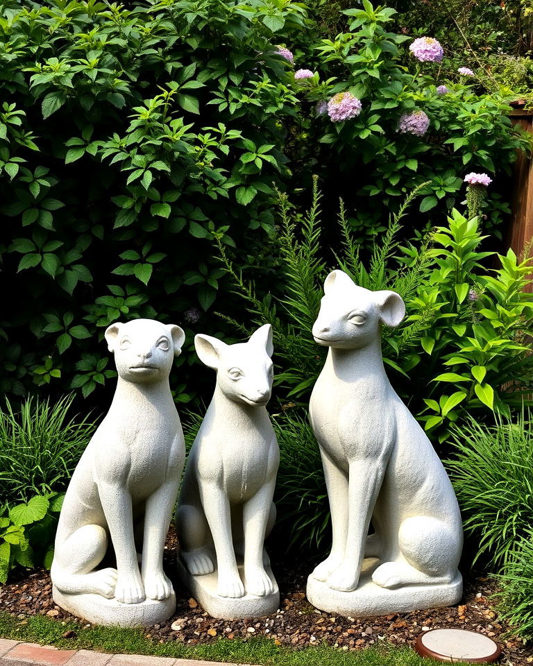 decorative concrete garden statues - 20 Concrete Garden Ideas