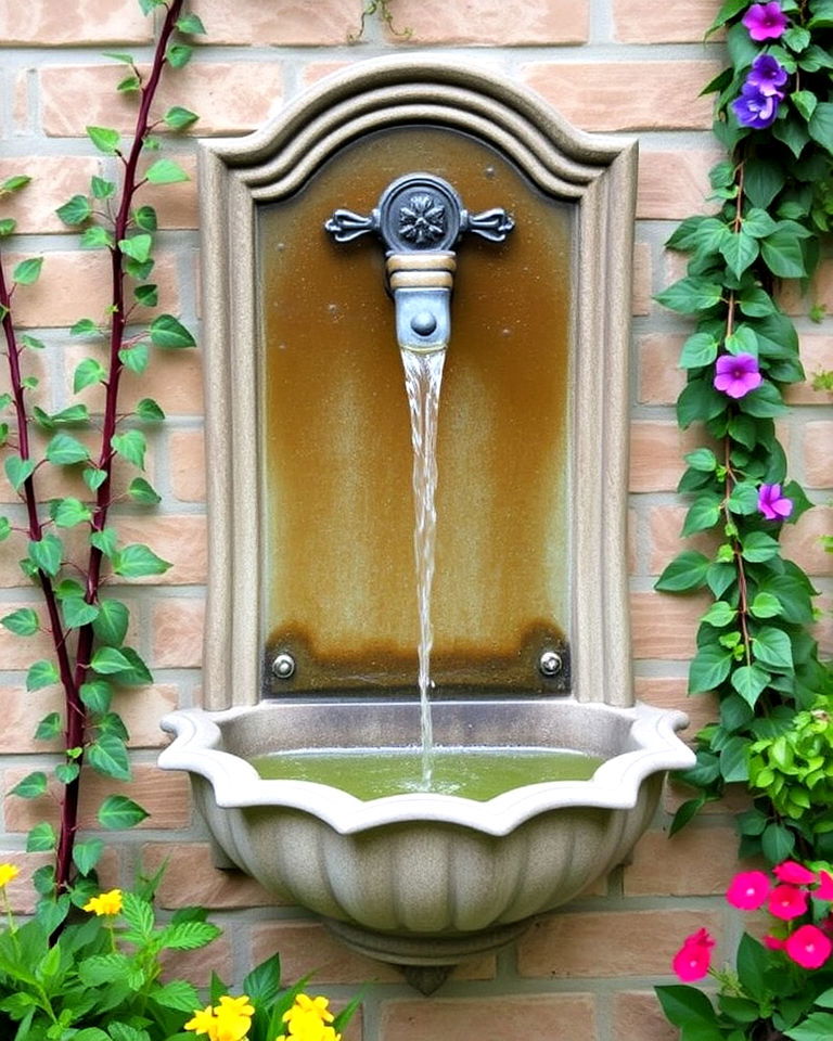 decorative garden wall fountain - 20 Water Garden Ideas