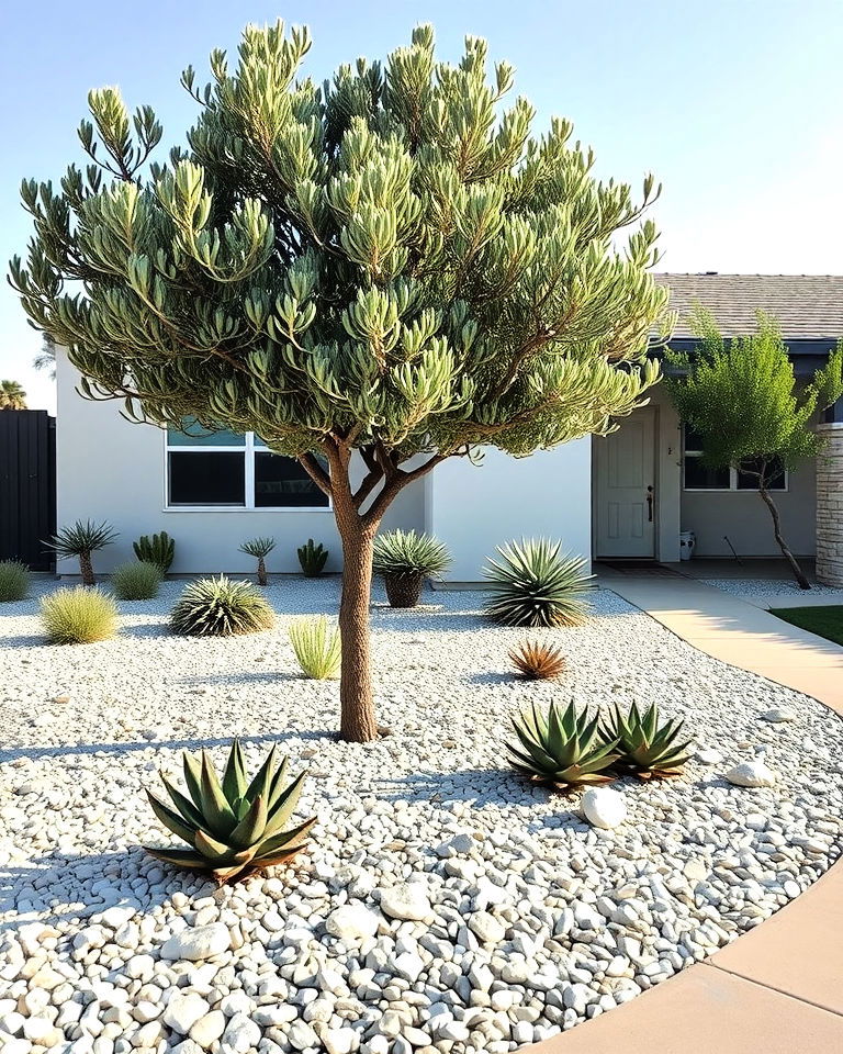 decorative gravel for olive tree - 15 Front Yard Olive Tree Landscape Ideas