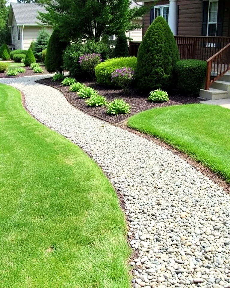 decorative gravel paths along property lines - 25 Property Line Landscaping Ideas