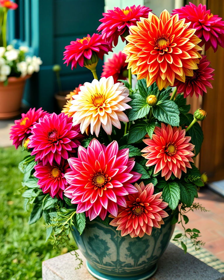 decorative grow dahlias in containers - 15 Dahlia Garden Ideas