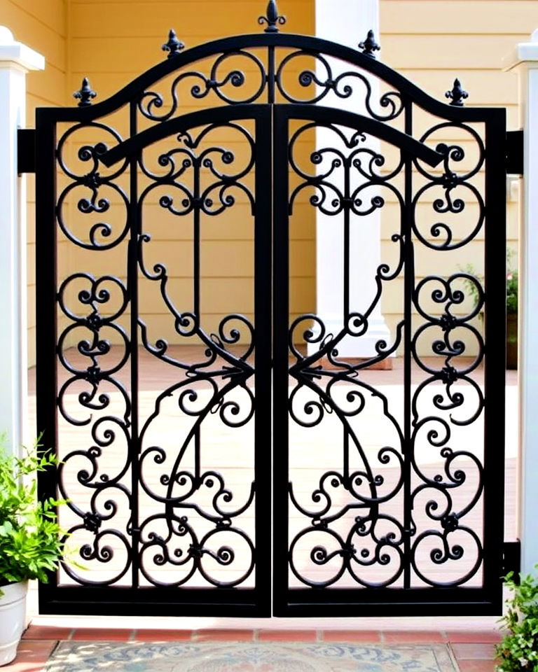 decorative iron deck gate - 25 Deck Gate Ideas