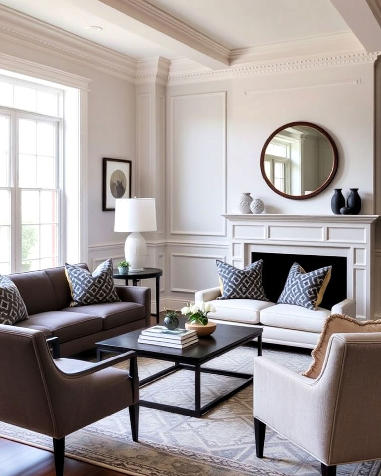 decorative molding transitional interior design - 25 Transitional Interior Design Ideas