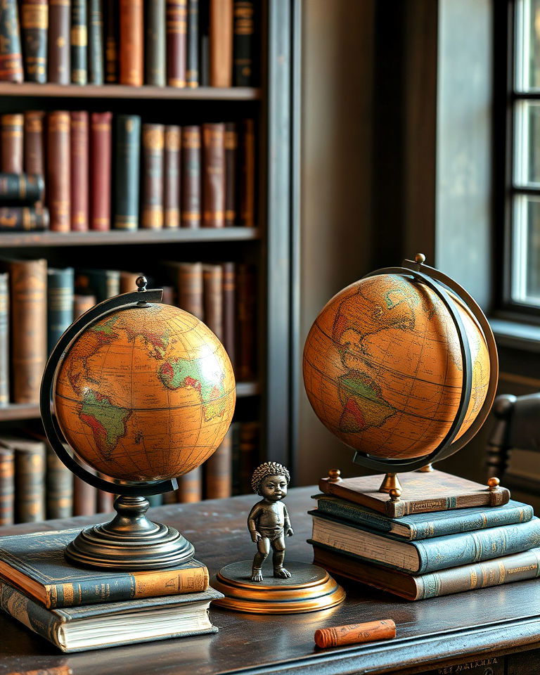 decorative pieces globe accents for desks - 25 Dark Academia House Ideas