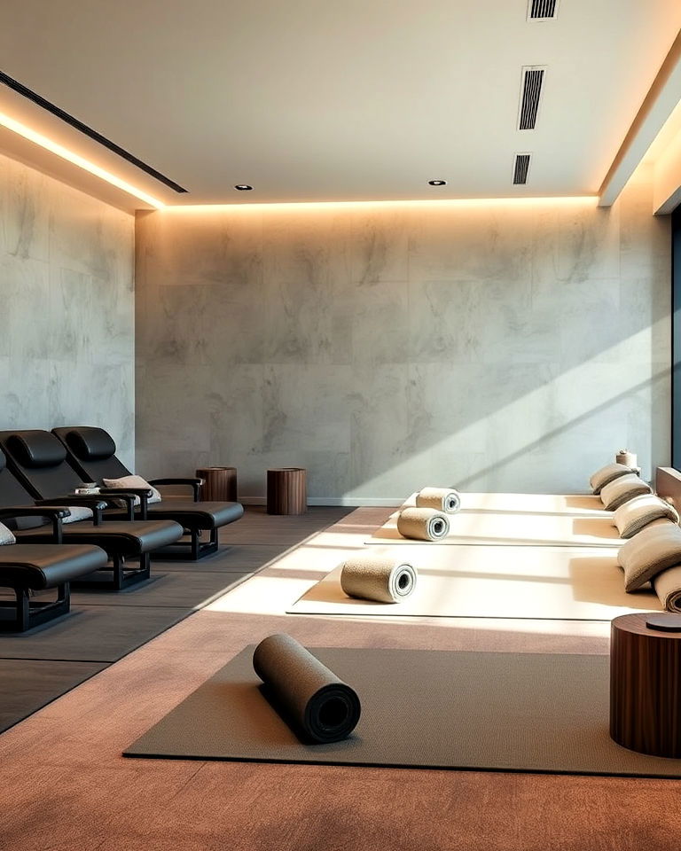 dedicated recovery zone gym - 25 Gym Interior Design Ideas