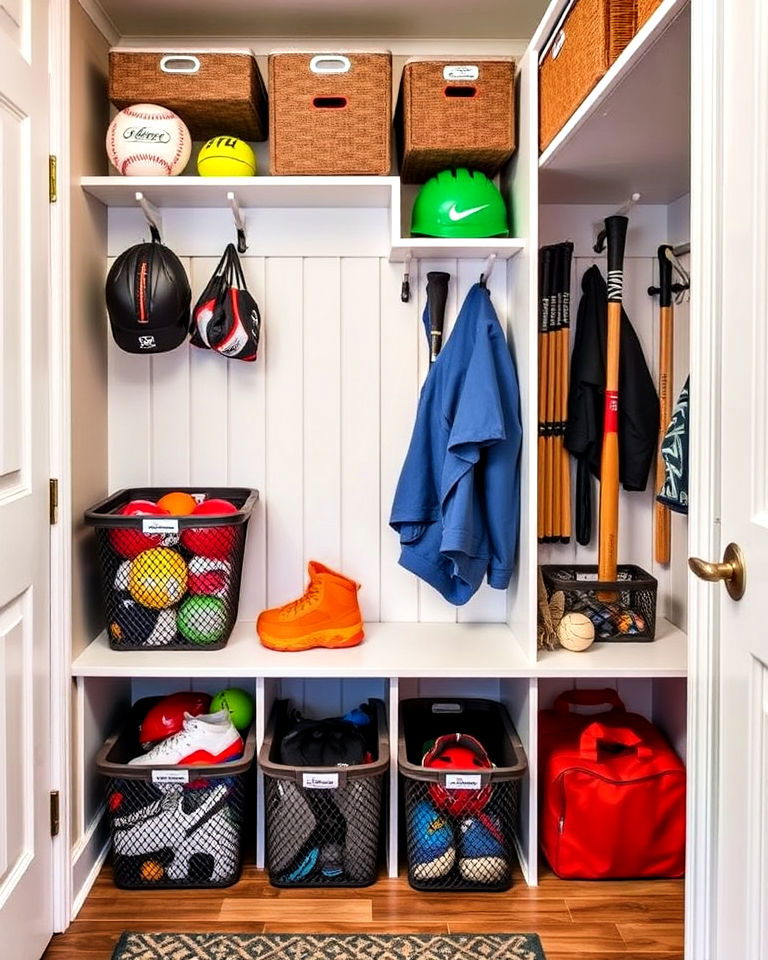 dedicated sports equipment storage - 15 Mudroom Closet Ideas