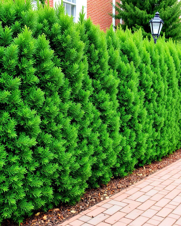 design a hedge with privet - 25 Front Yard Evergreen Landscaping Ideas