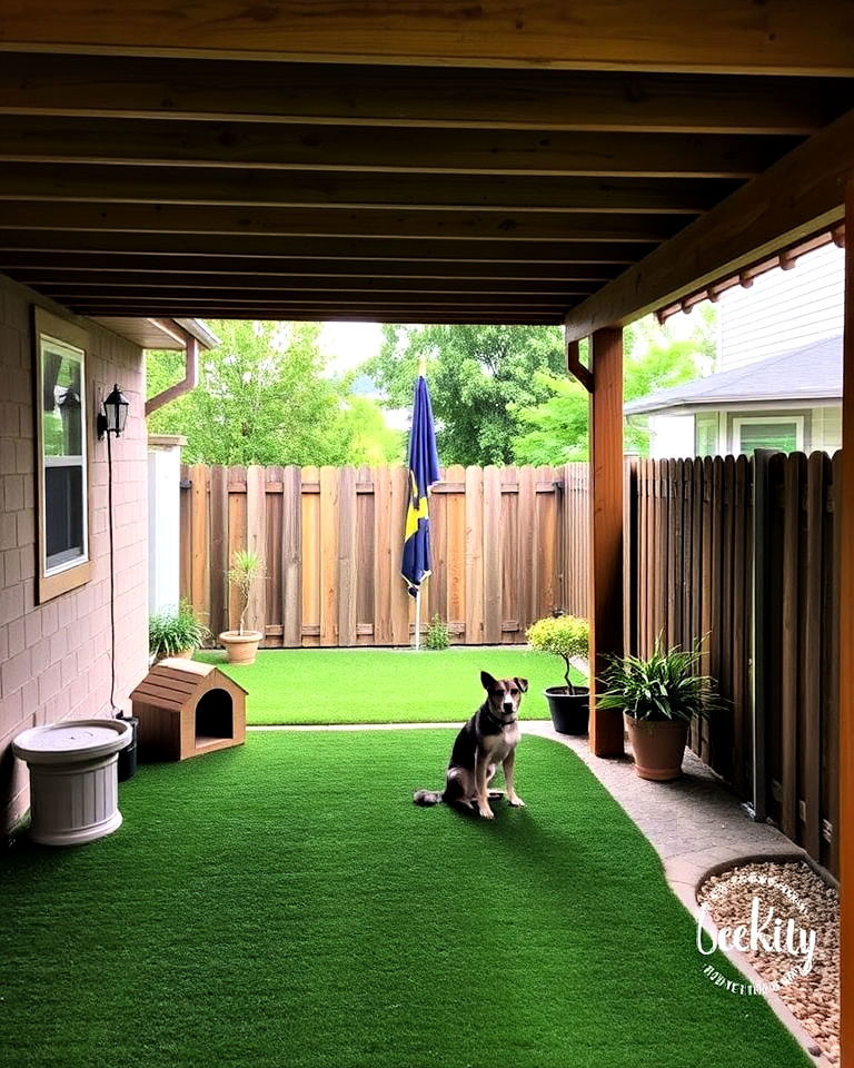 design a pet friendly zone - 20 Under Deck Landscaping Ideas