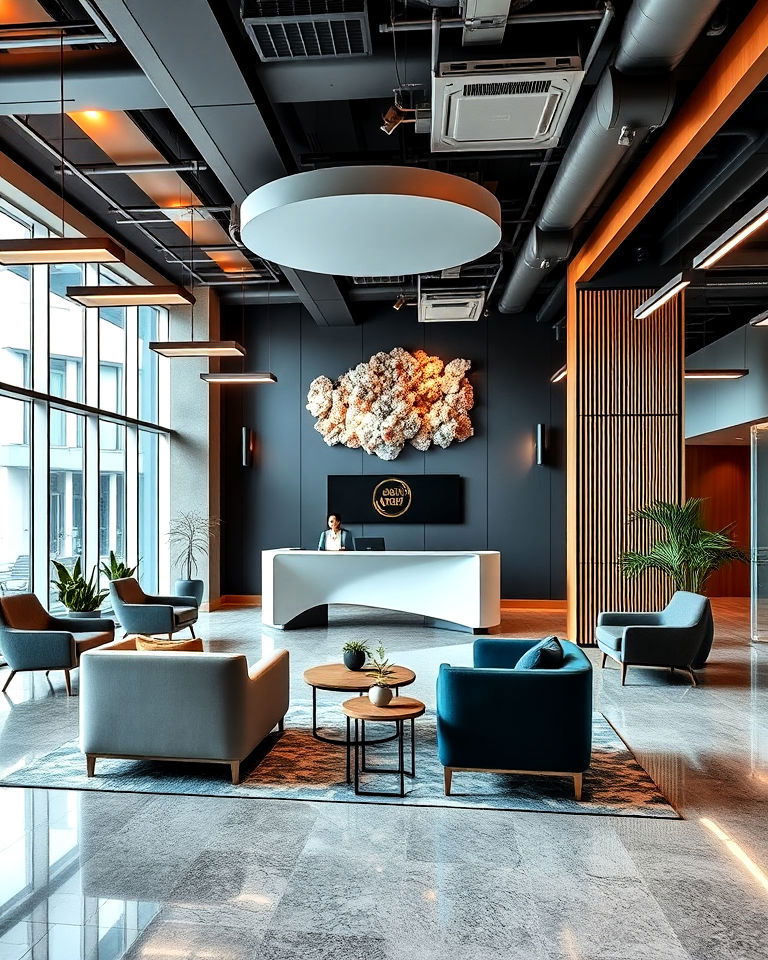 design an inviting reception area - 25 Corporate Office Interior Design Ideas