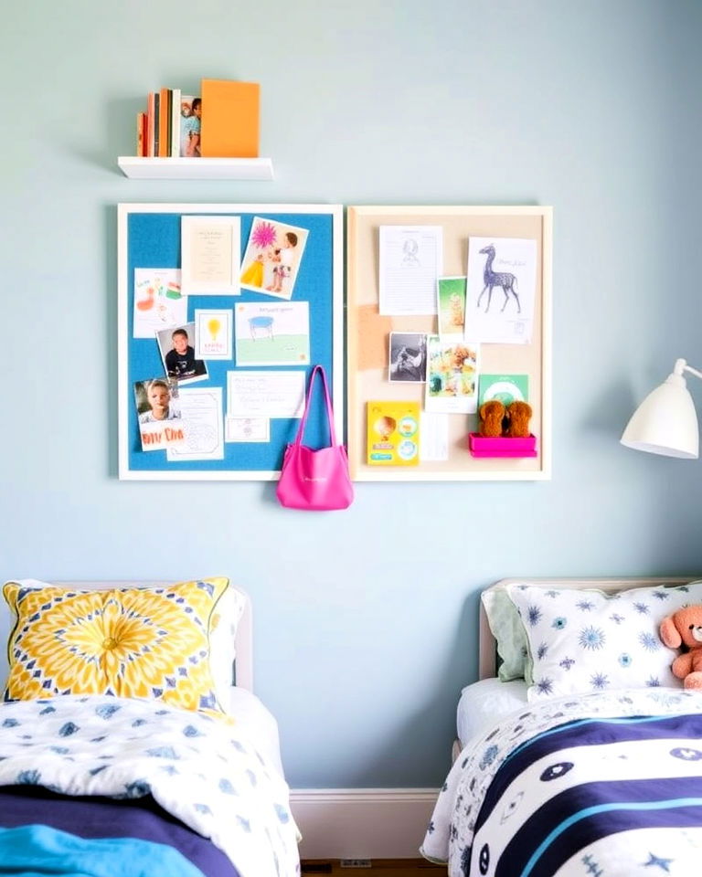 designated display areas - 40 Boy and Girl Shared Small Room Ideas
