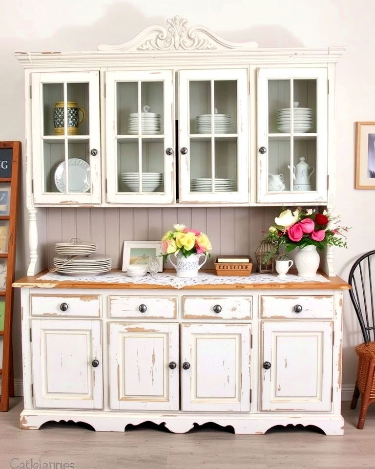 distressed cabinets for shabby chic interior - 25 Shabby Chic Interior Design Ideas